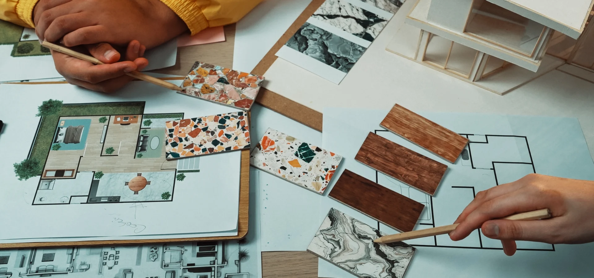 selecting design samples from a mood board